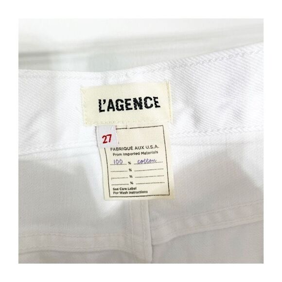 L'AGENCE Womens Audrey Cut-Off Denim Shorts Distressed White Ladies Size 27 New - Picture 2 of 6